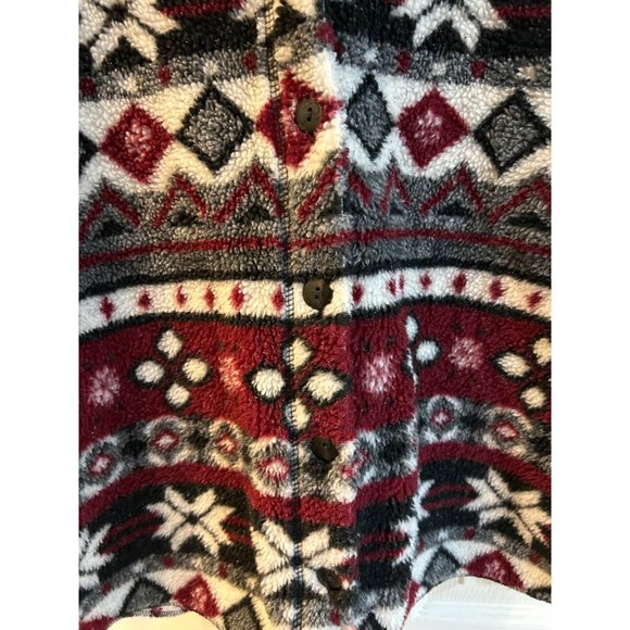 Vintage 90s Montana Blues Jean Co Fleece Sweater Button Up Size Medium - Picture 4 of 6
